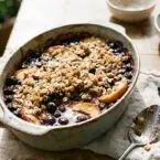 Vegan Blueberry and Peach Crumble Delight