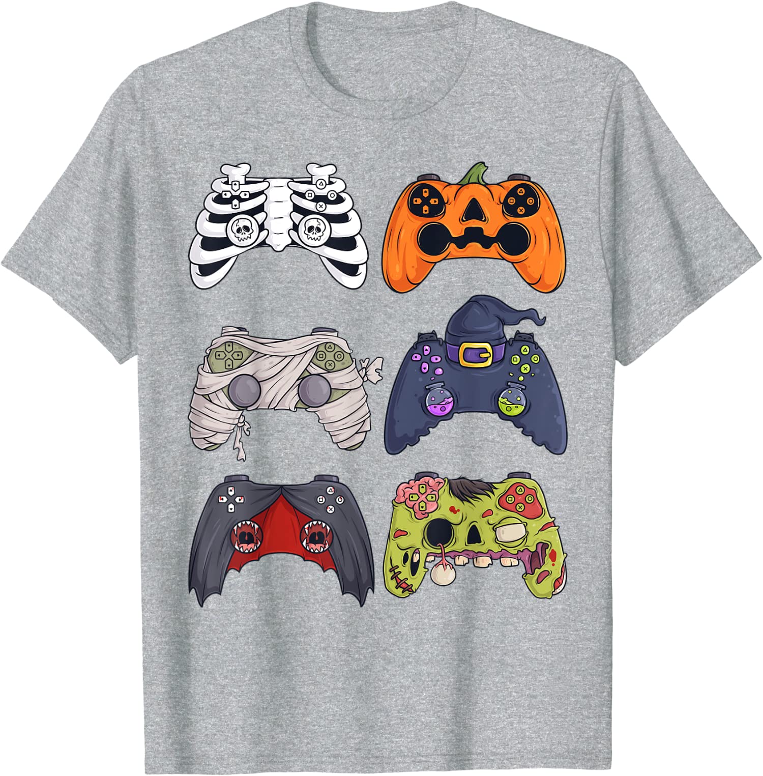 Halloween Skeleton Zombie Gaming Controllers Mummy Unisex T-Shirt