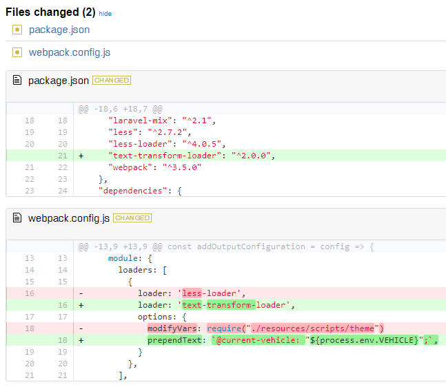 node.js - webpack.config.js not setting global less variable - Stack ...