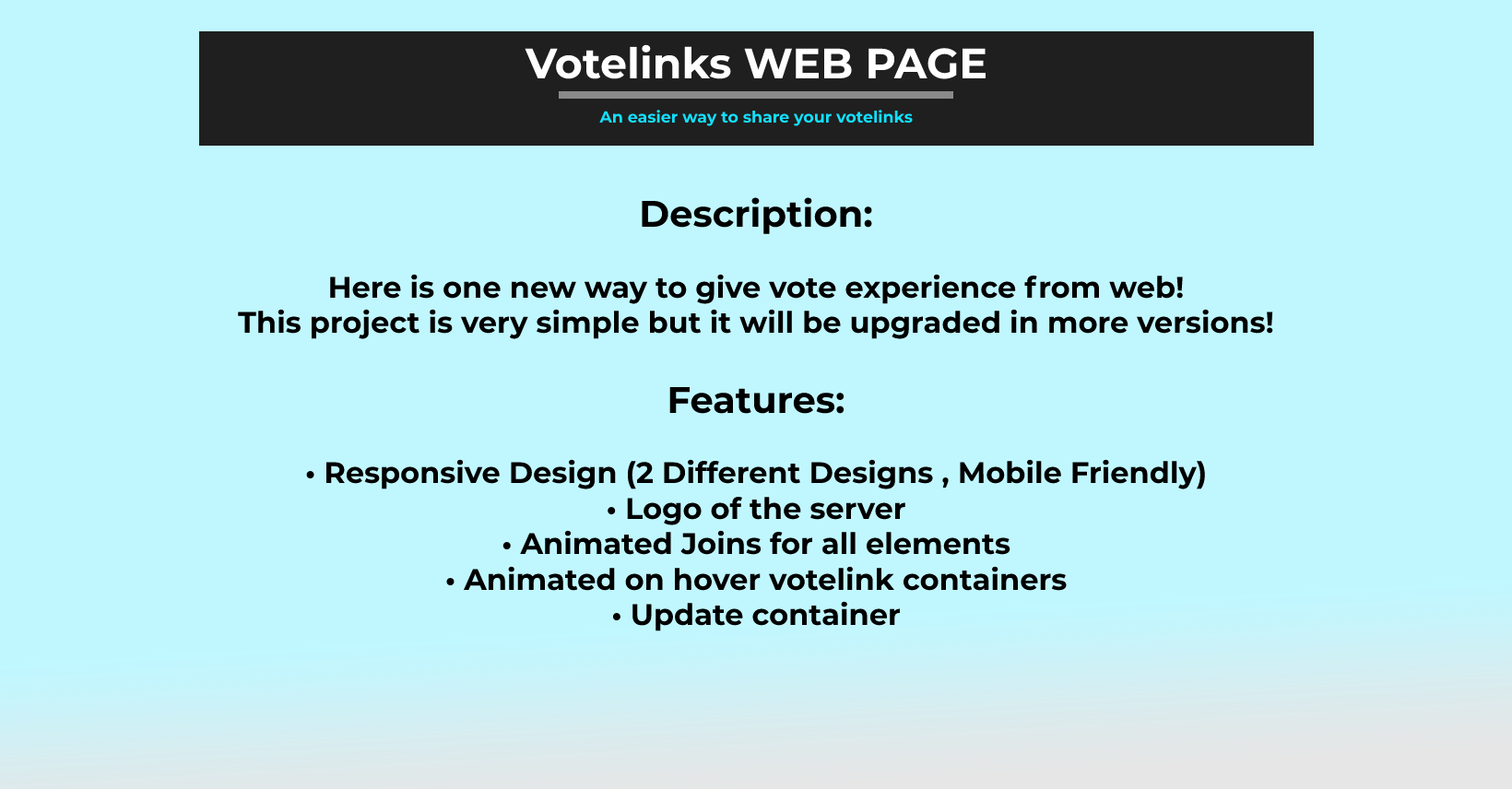Votelinks WEB Page [HTML,CSS ] [EASY TO USE] | SpigotMC - High ...