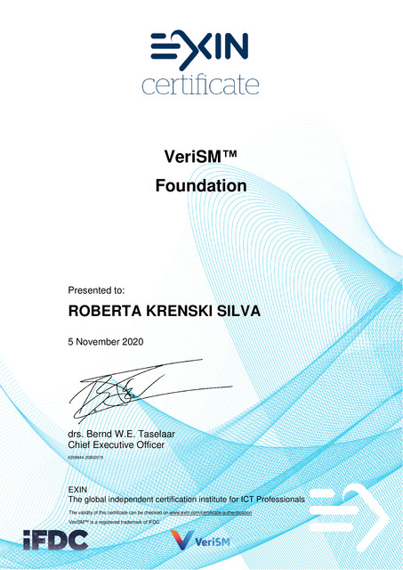 CERTIFICADO-VERISM-FOUNDATION-ROBERTA-KRENSKI-SILVA