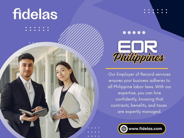 Businesses choose EOR Philippines services for a variety of strategic reasons. The Philippines boasts a highly skilled, English-speaking workforce, cultural alignment with Western companies, and a cost-effective labor market. But beyond these advantages, the complexities of local labor laws, government-mandated benefits, and payroll processing make the EOR model incredibly appealing for companies that want to hire fast and stay compliant.

Official Website: https://www.fidelas.com

Click Here for More Information: https://www.fidelas.com/services/employer-of-record-philippines

Our Profile: https://fidelas.imgbb.com/

More Photos: 

https://is.gd/QYkHZu
https://is.gd/xdH7oS
https://is.gd/D1qoFi
https://is.gd/HXgiU9