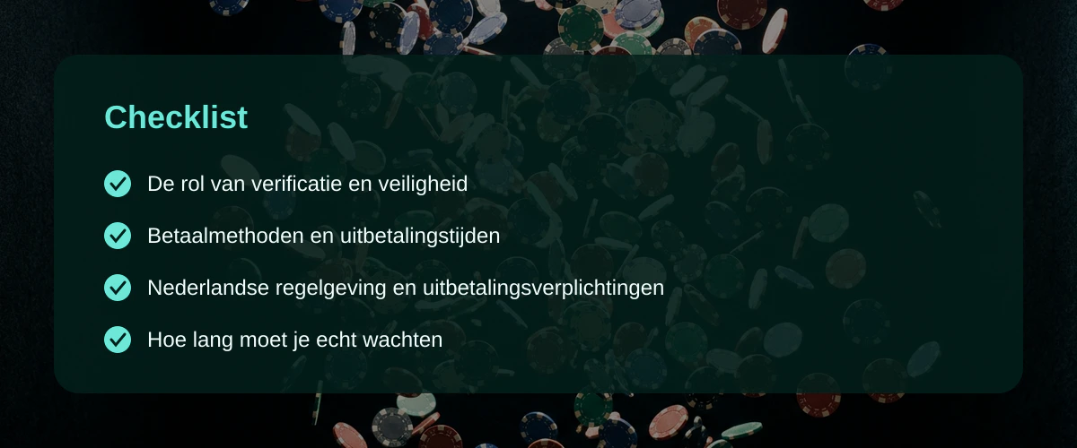 Hoe snelle uitbetaling bij online casino's in Nederland werkt — Checklist
