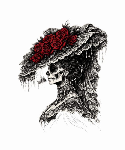 Skull Roses - Gothic Graphic Tee