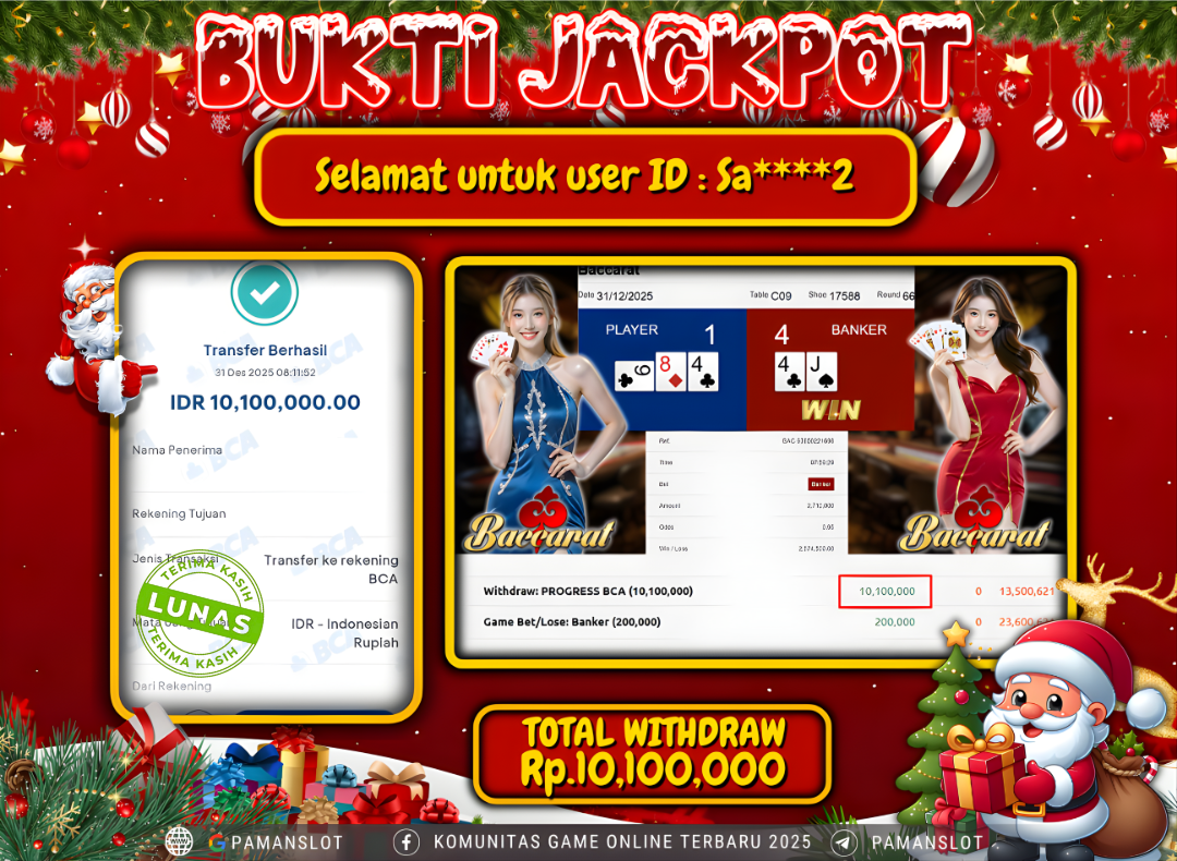 PAMANSLOT JACKPOT Game  LIVE-Baccarat Classic Rp.10,100,000- LUNAS