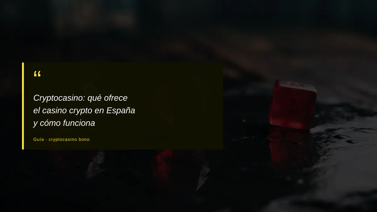 Cryptocasino: qué ofrece el casino crypto en España y cómo funciona