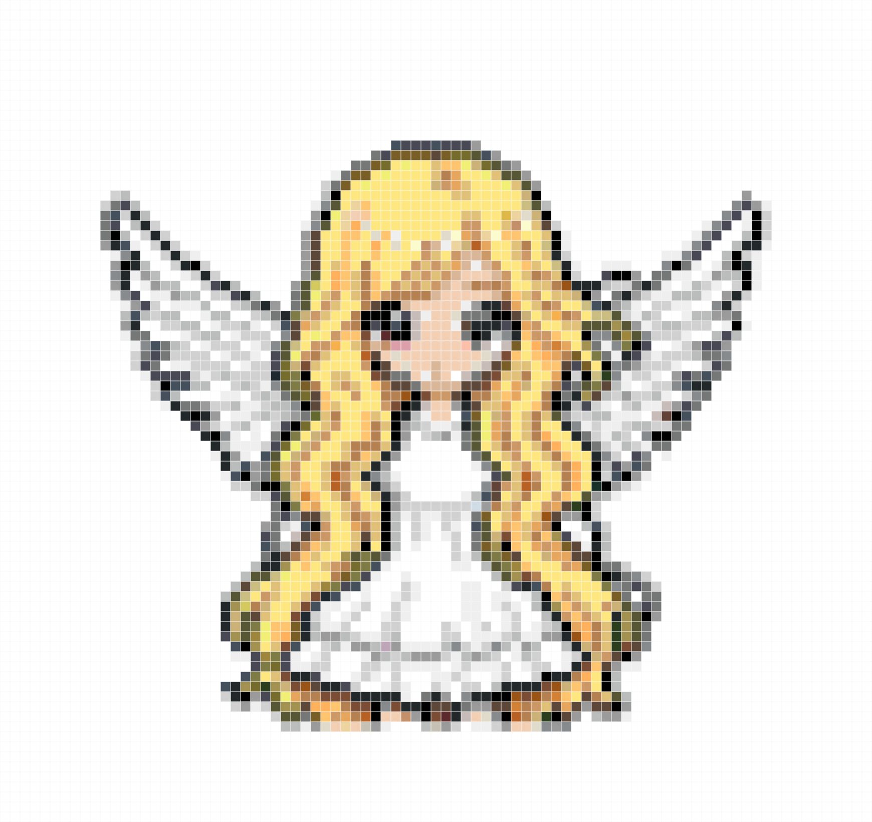 Blonde Angel Girl Perler Pattern