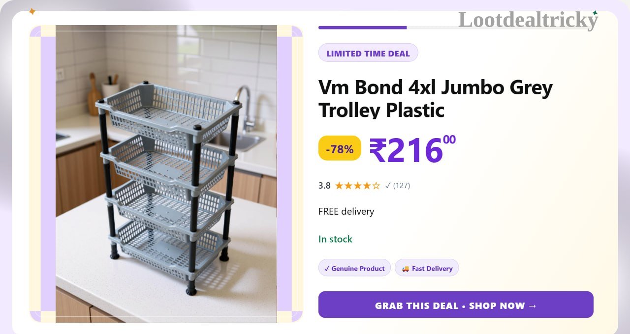   jumbo Grey Trolley – Just ₹216 | Loot Ka Maal