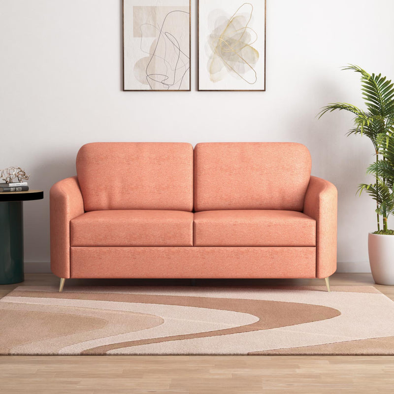 ANSANEST Aurelius™ Modern Upholstered 2-Seater Sofa – Coral Orange