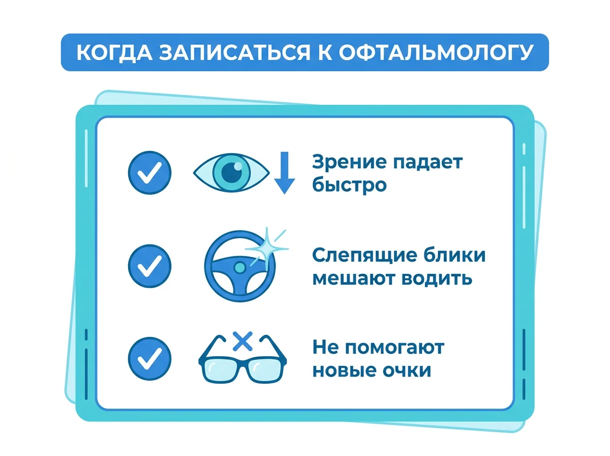 Когда идти к офтальмологу