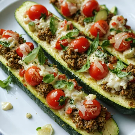 Zucchini Stuffed with Turkey Pesto Recipe