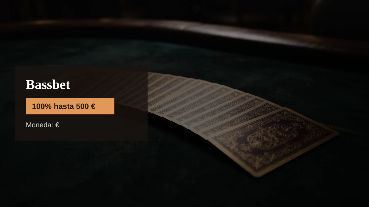 Bassbet casino — bono de bienvenida 100% hasta 500 € + 200 FS, pagos: Visa, Mastercard, Skrill, Neteller, Paysafecard