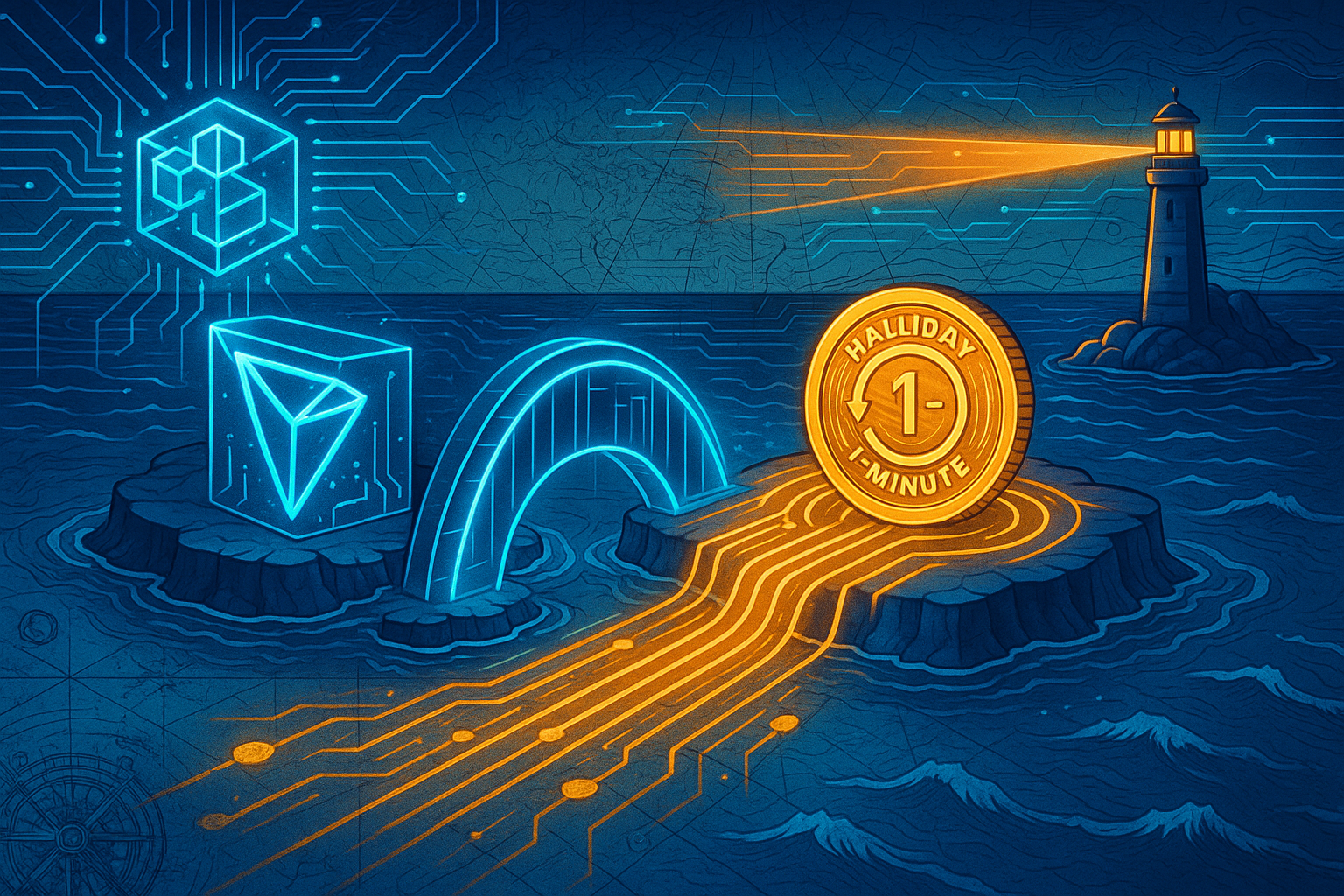 Illustration of Halliday's integration with TRON Network for seamless crypto onboarding