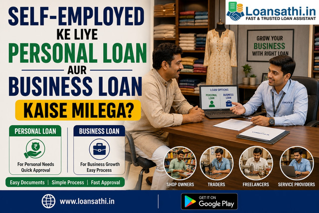 Self-Employed Ke Liye Personal Loan Aur Business Loan Kaise Milega? Complete Eligibility & Approval Guide | Loansathi.in