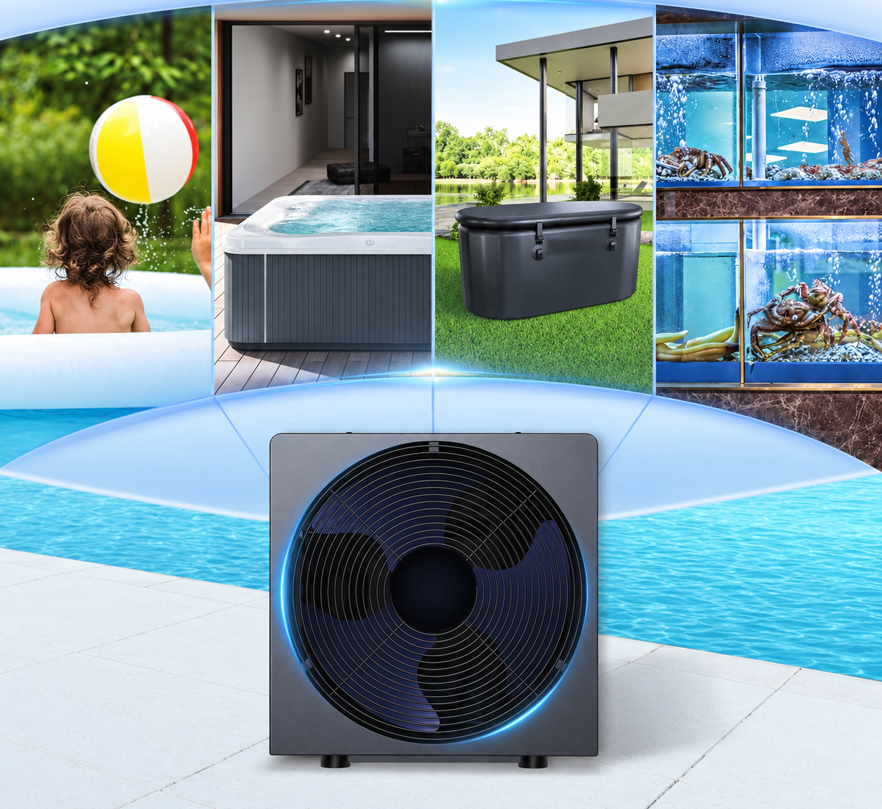 Застосування Pool&Spa: невеликий басейн, SPA, холодова ванна й аквакультура