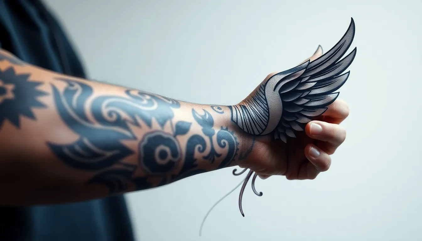 AI generated tattoo sketches on digital screen