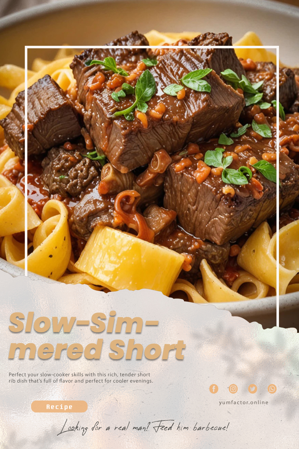 Slow-Simmered Short Rib Sauce with Pasta