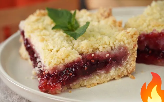 Постер Простой насыпной пирог с вареньем