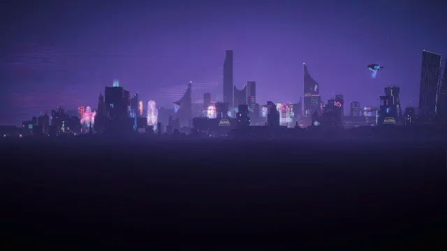 cyberpunk themed city 01