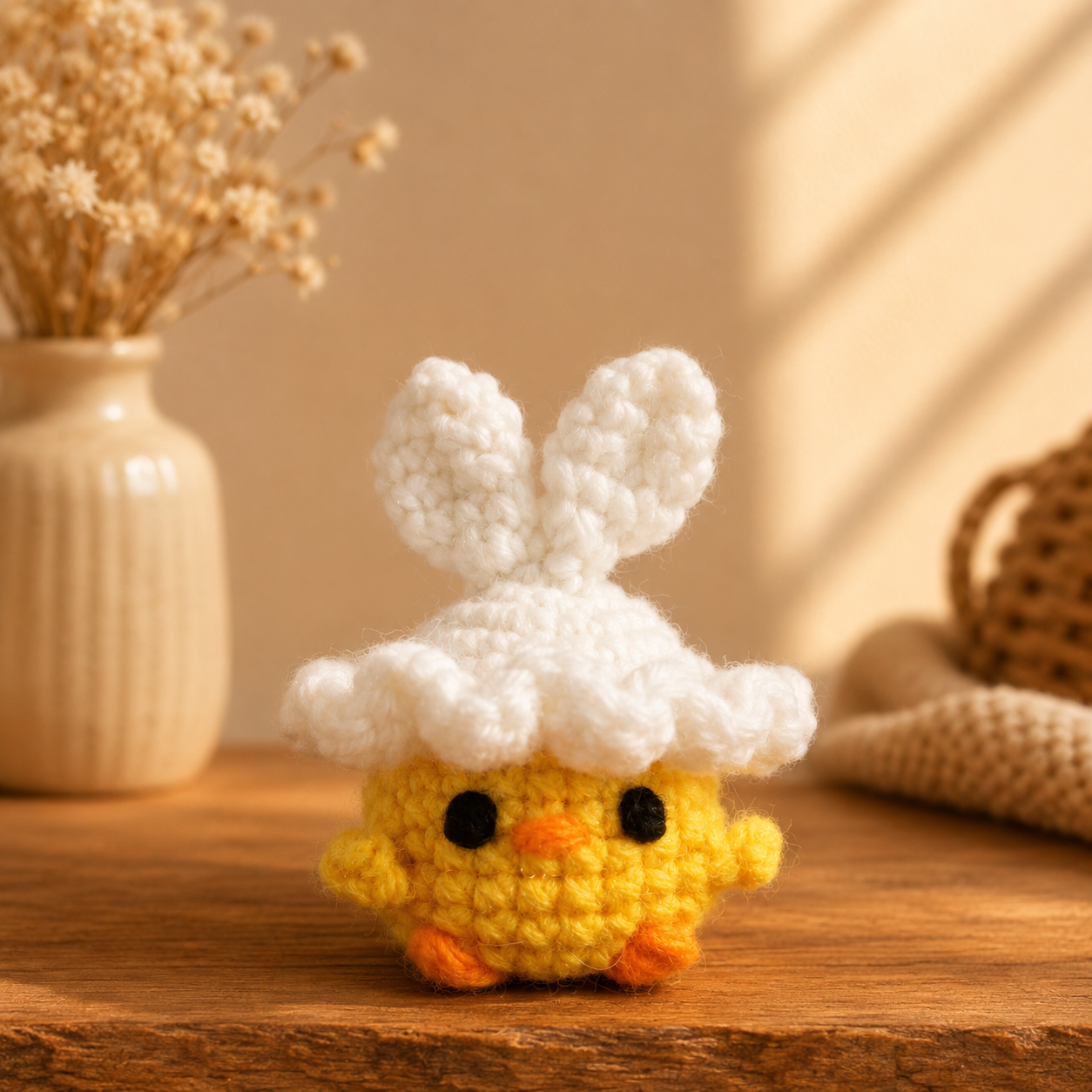 Chick with hat keychain 
