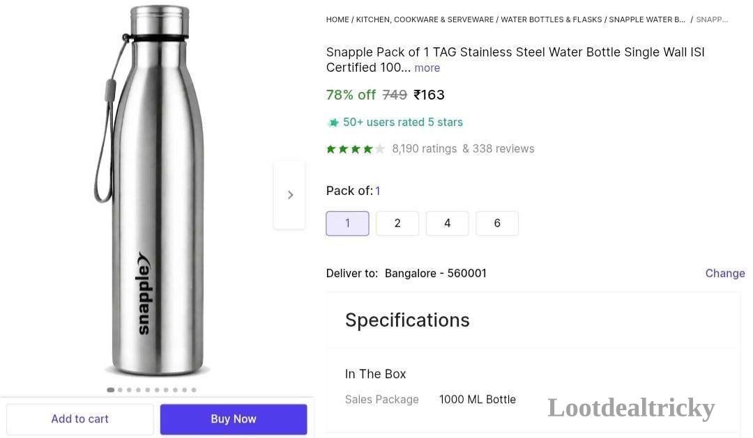 Snapple 1000 Ml – Just ₹163 | Loot Ka Maal
