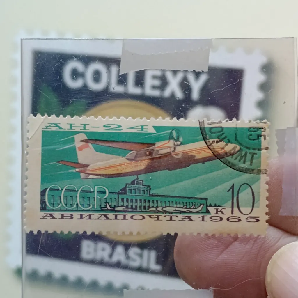 5 Selos postais URSS 1965 – Série Completa Correio Aéreo – Aviação Civil Era Soviética. - Foto 2