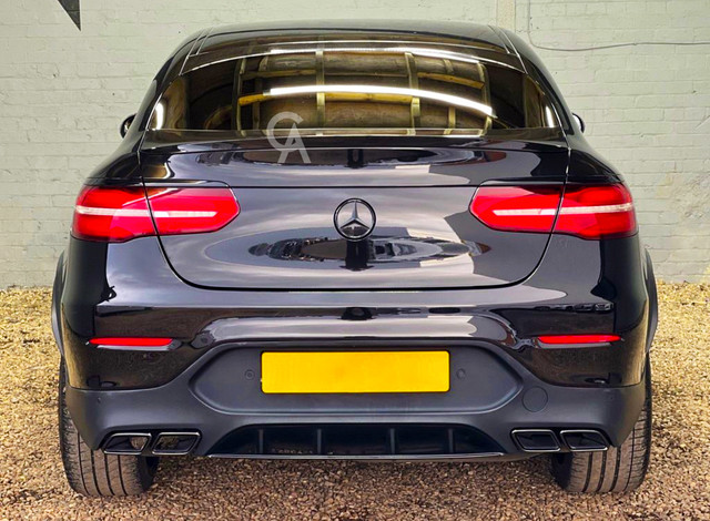 Mercedes GLC C253 Coupe AMG Line Black Rear Diffuser Gloss Exhaust Tips 16-20