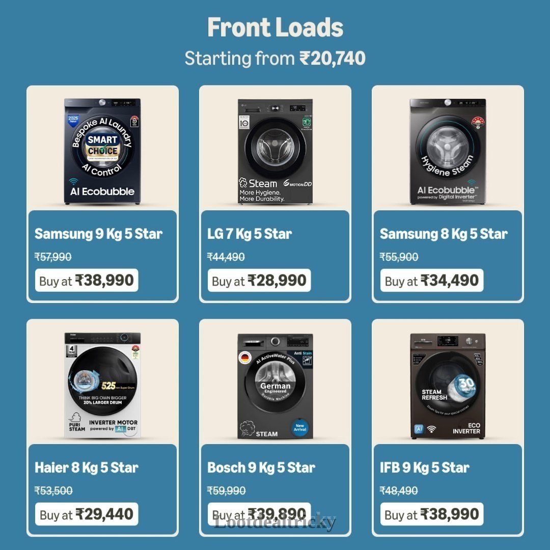 Lootfront Load Washing – Great Loot Offer @ ₹20740 Lootfront Load Washing – Great Loot Offer @ ₹20740