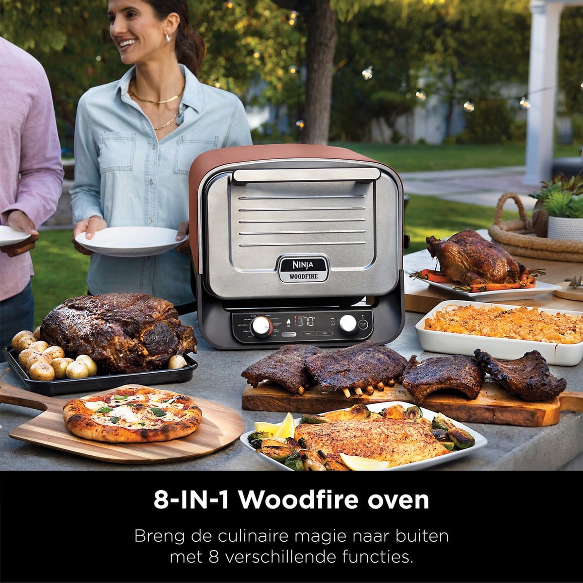 Ninja Woodfire 8-in-1 - Elektrische PizzaOven en Smoker - www.Gaspizzaoven.nl