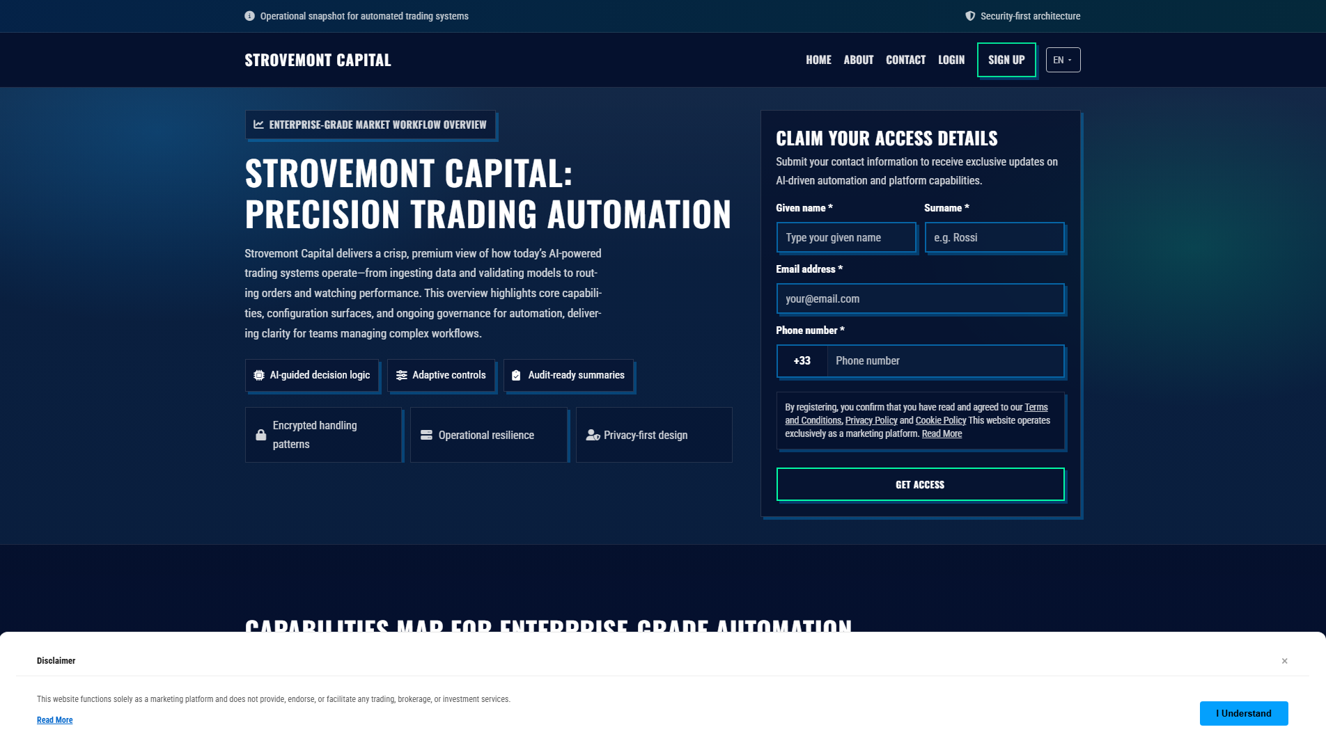 Stored capture of strovemontcapital.pro