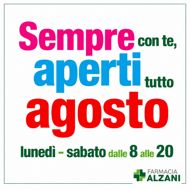 Farmacia Alzani aperta tutto agosto