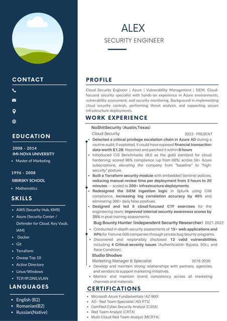 Blue Simple Professional CV Resume