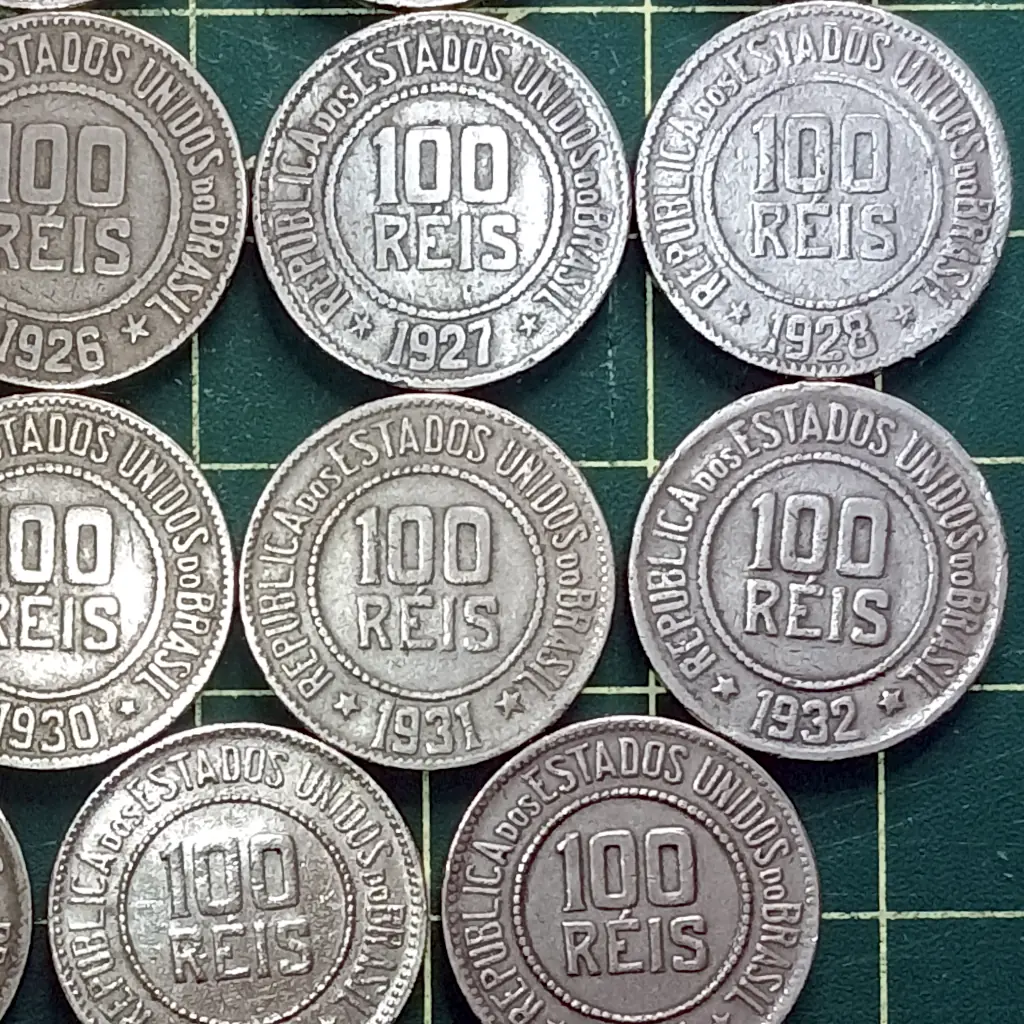 Lote: 14 Moedas 100 Réis Sem Repetir Data MBC +1 de Brinde - Foto 6