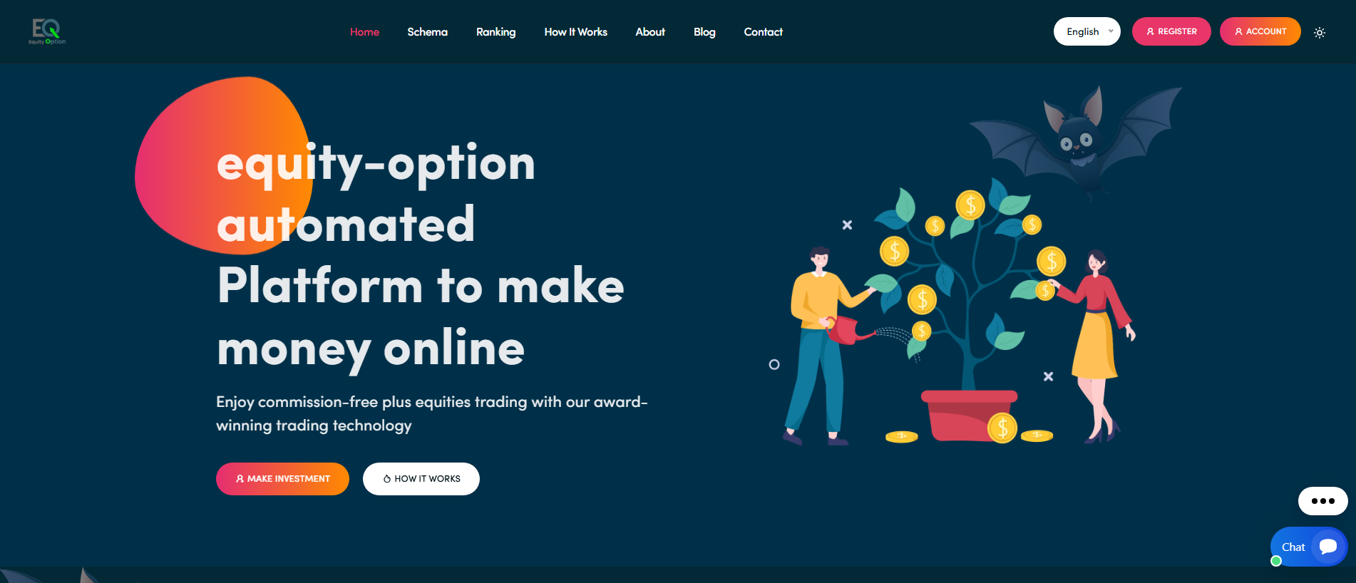 Forensic screenshot of equity-option.com showing the phishing page layout