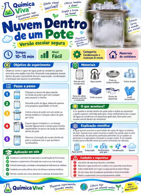 Experimento Nuvem Dentro de um Pote - Kit Química Viva™