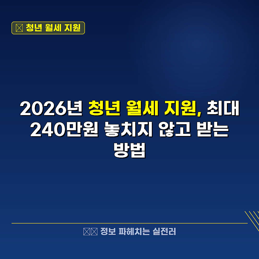 청년 월세 지원 관련 정보 썸네일