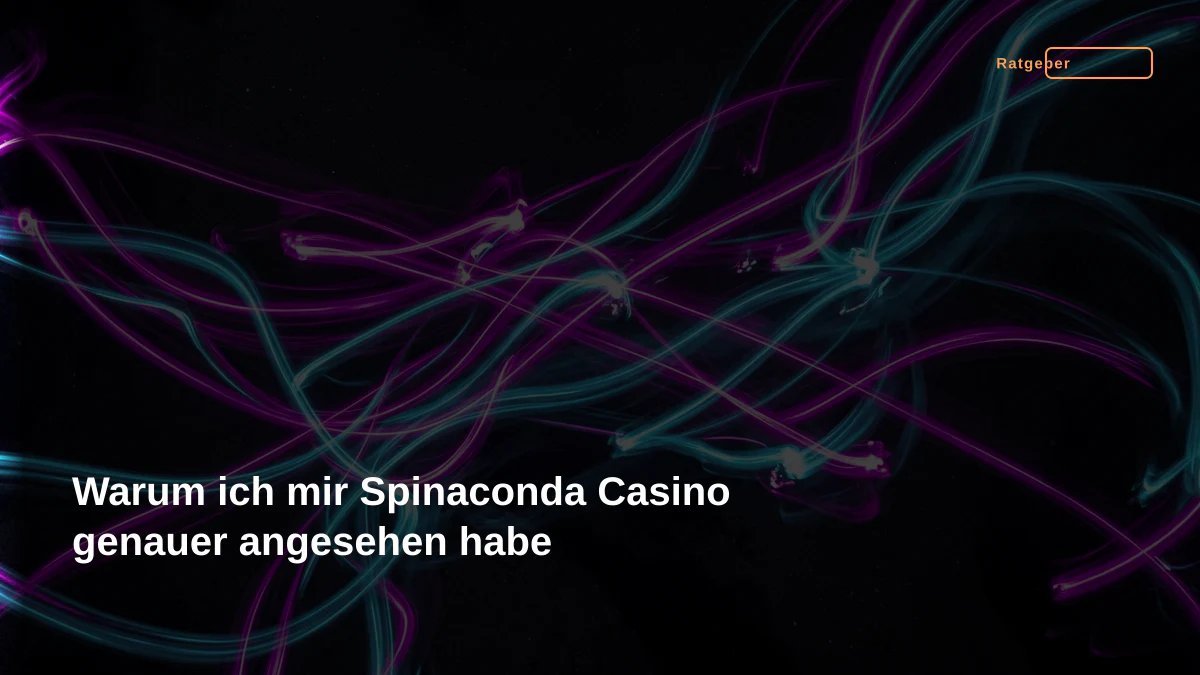 Warum ich mir Spinaconda Casino genauer angesehen habe