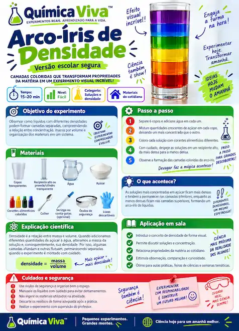 Experimento Arco-Íris de Densidade - Kit Química Viva™