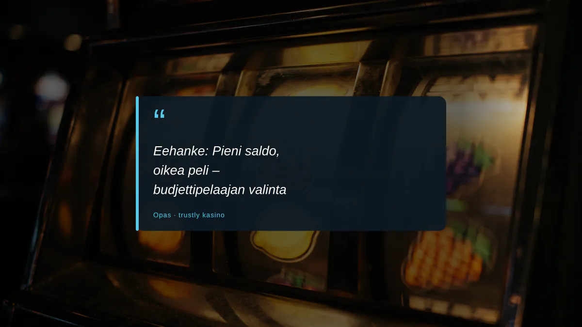 Eehanke: Pieni saldo, oikea peli – budjettipelaajan valinta