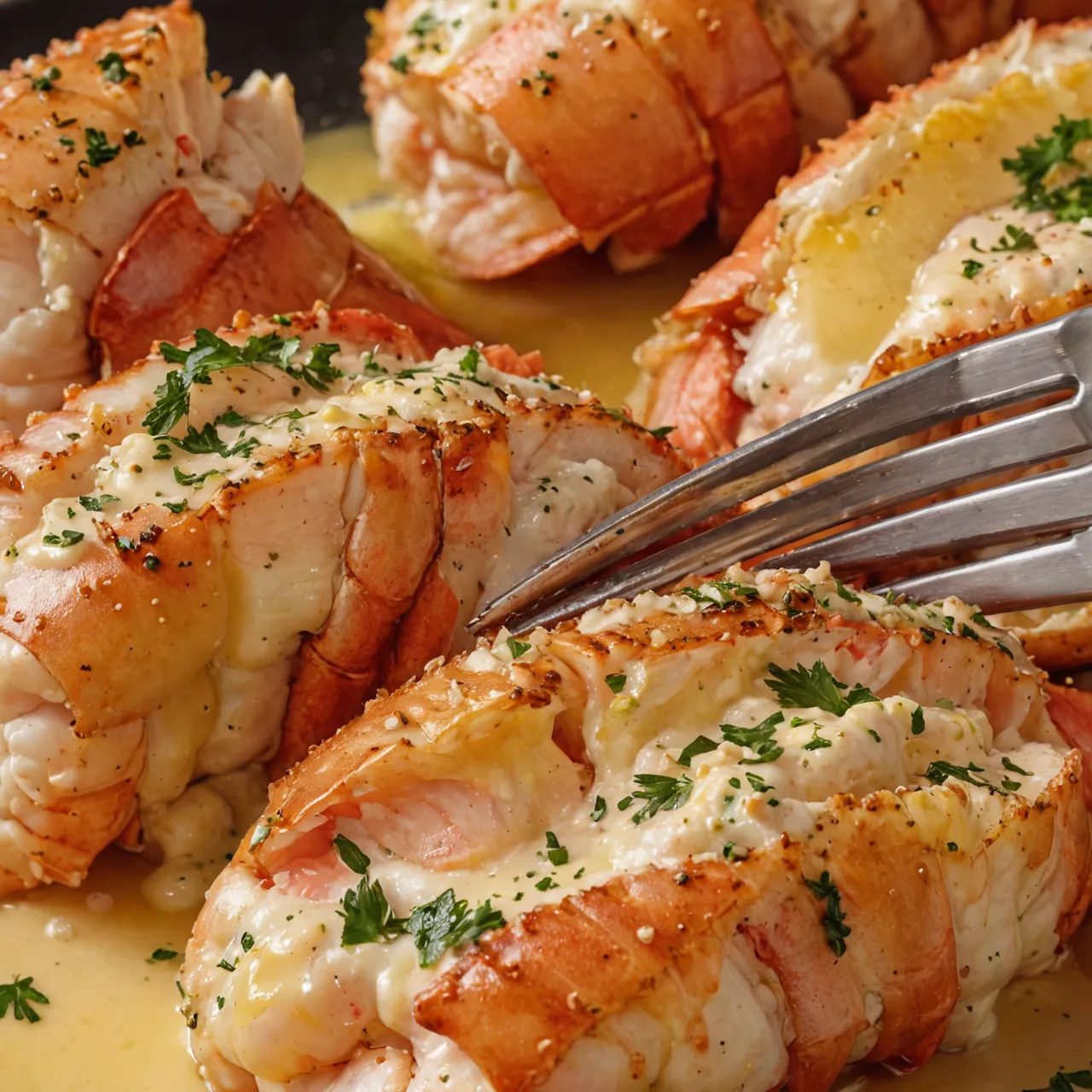 Easy Creamy Garlic Lobster Tails