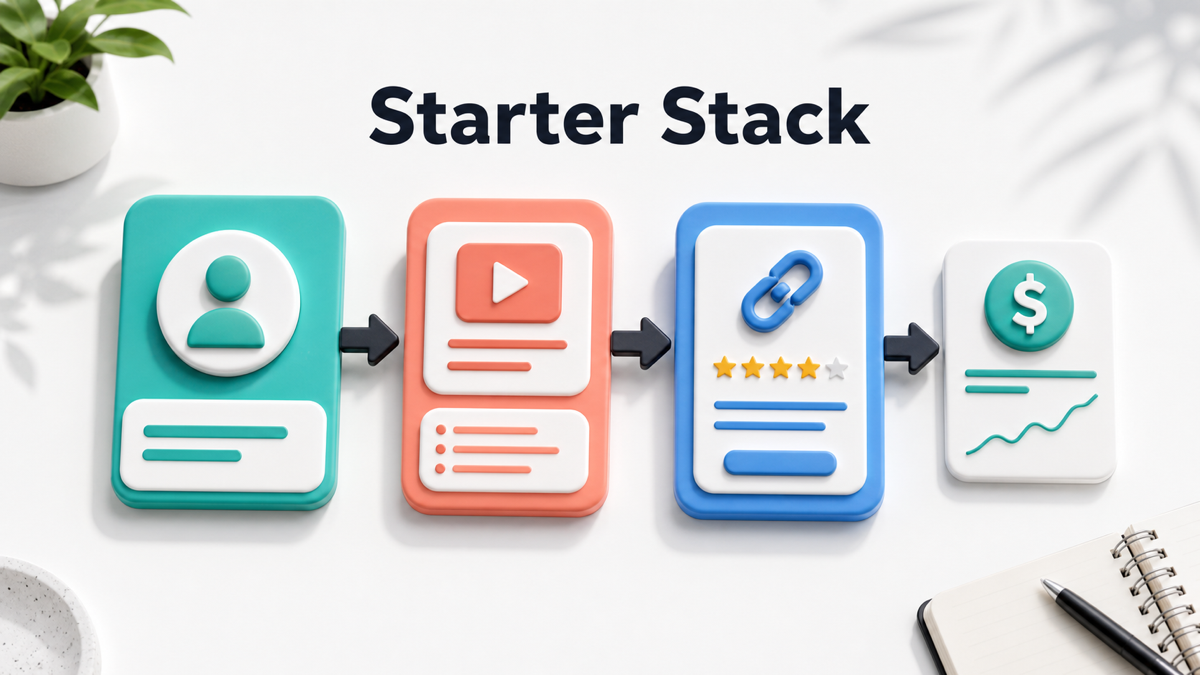 Starter stack workflow for affiliate programs without a website
