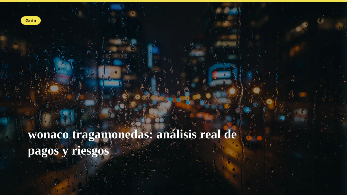 wonaco tragamonedas: análisis real de pagos y riesgos