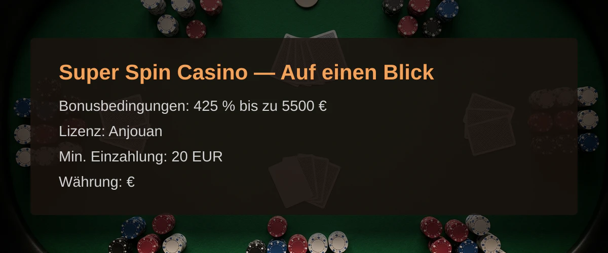 Super Spin Casino — Auf einen Blick