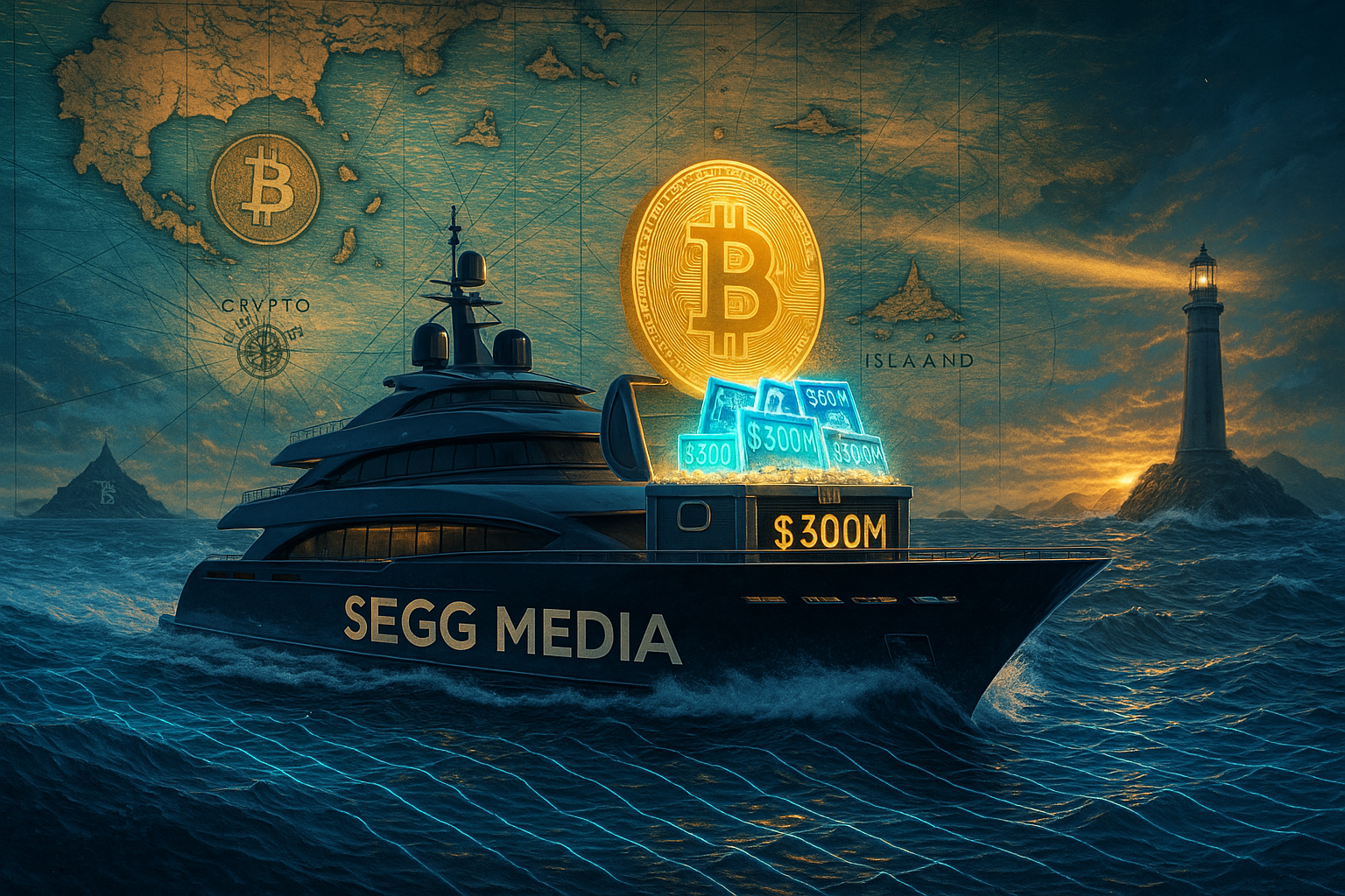 Illustration of SEGG Media's $300 million Bitcoin-focused digital asset initiative