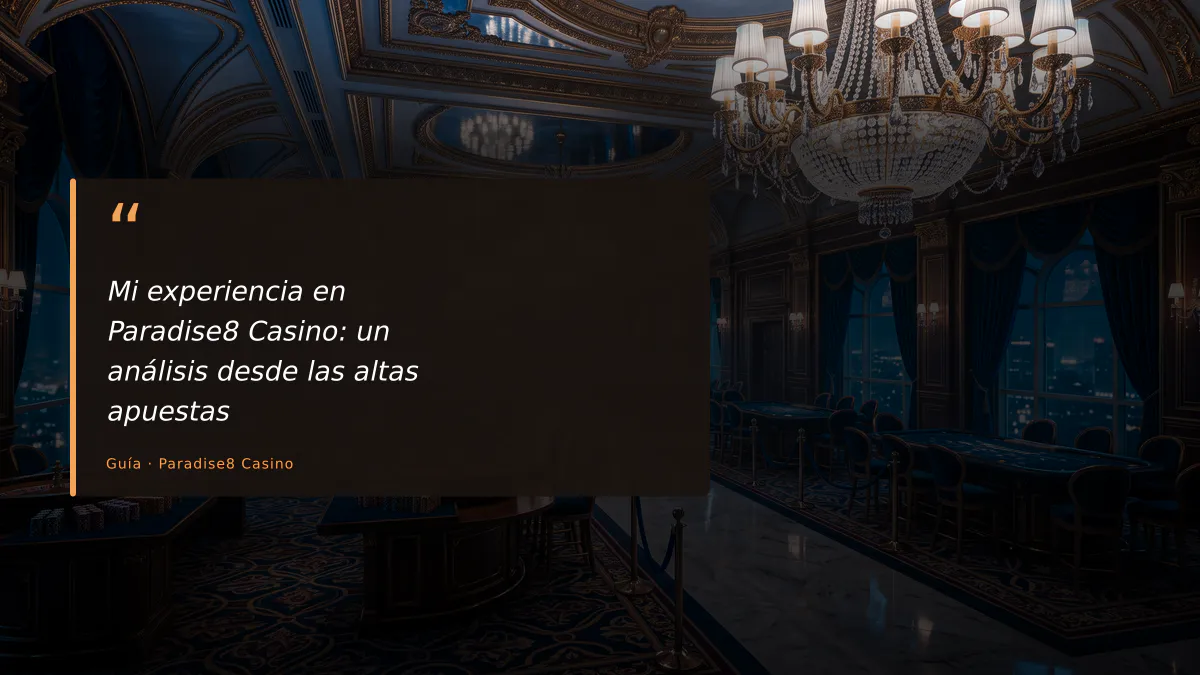 Mi experiencia en Paradise8 Casino: un análisis desde las altas apuestas