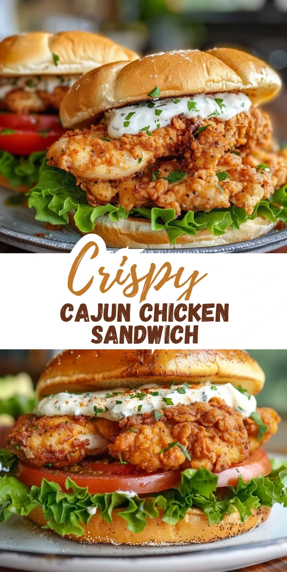 Cajun Crispy Chicken Sandwich with Creamy Garlic Aioli