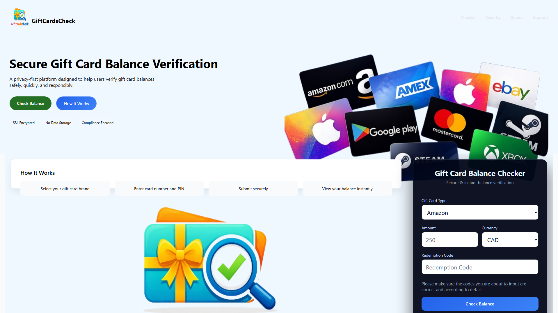 Stored capture of giftcardscheck.online