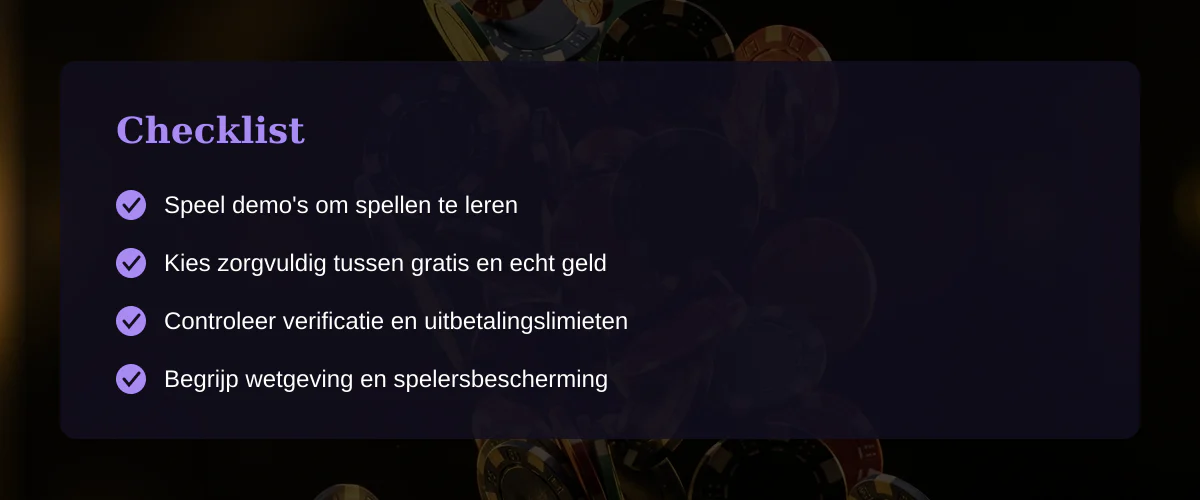 Speel gratis casino spelletjes als highroller — Checklist