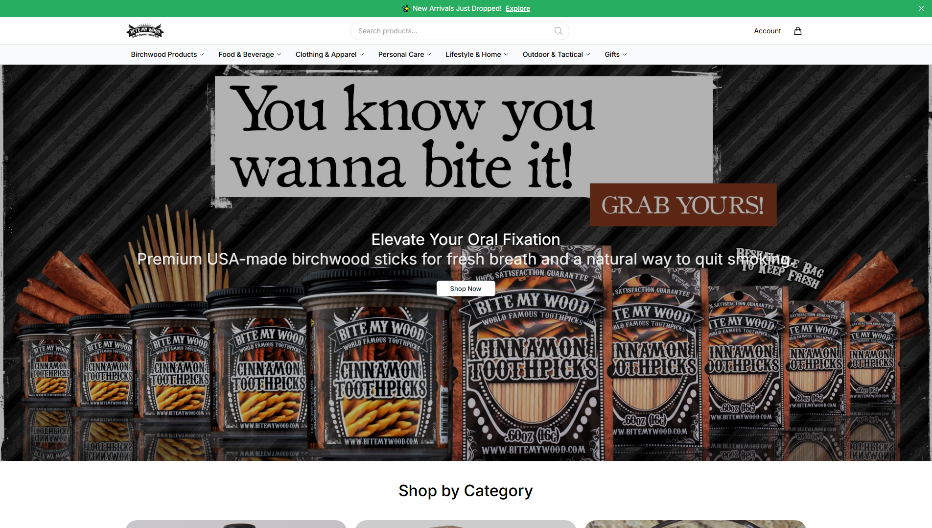 Stored capture of bitemywoodcare.shop