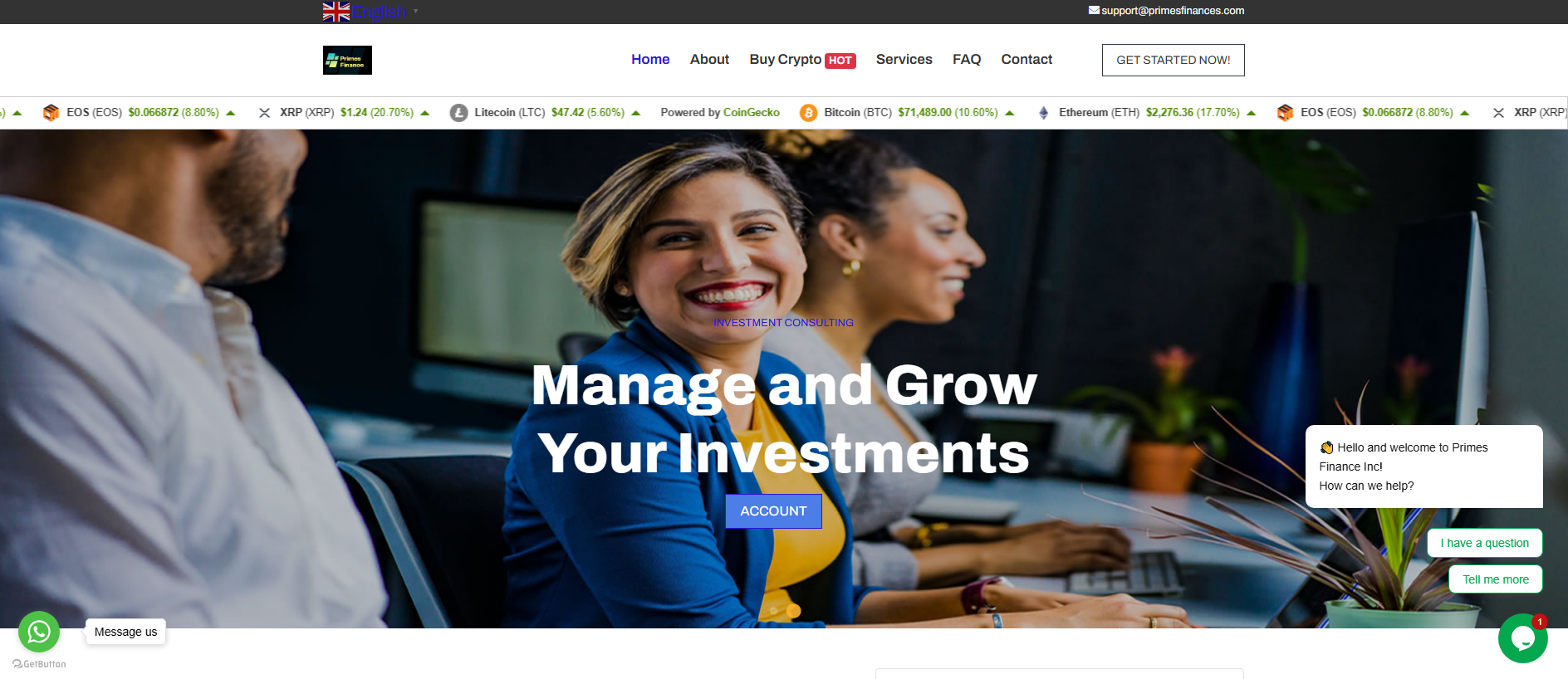 Stored capture of primesfinances.com